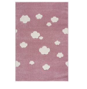 Różowy dywan w chmurki