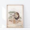 Plakat do pokoju dziecka lew safari