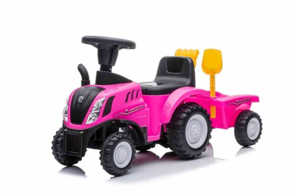 Traktor jeździk New Holland różowy