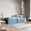 Łóżko dziecięce z szufladami niebieskie 160x80