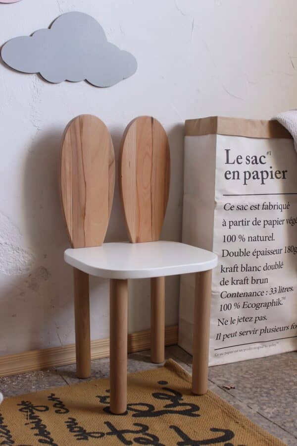 Drewniane krzesełko dla dziecka królik ( kolory)